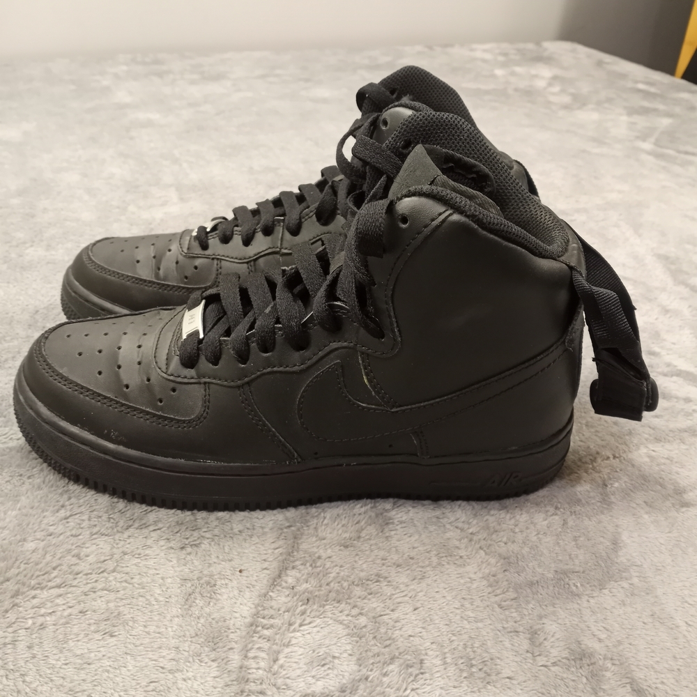 Nie Air Foece 1 Men's Black High-Top Sneakers Size 7y - Picture 2 of 11